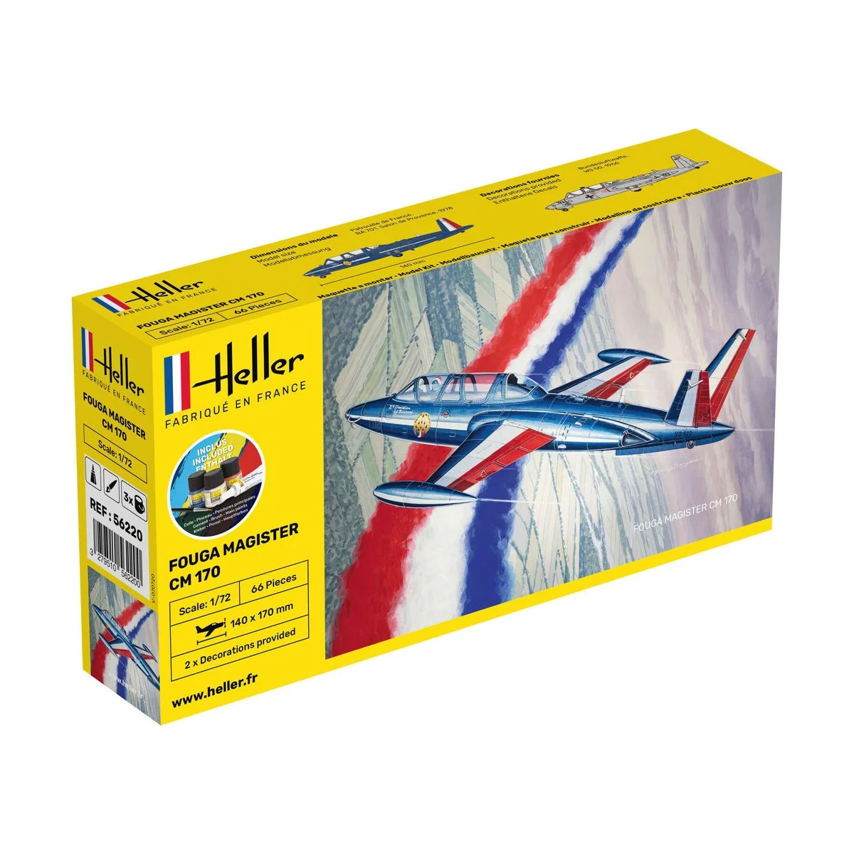 STARTER KIT Fouga Magister CM 170, 1/72 - Heller 56220