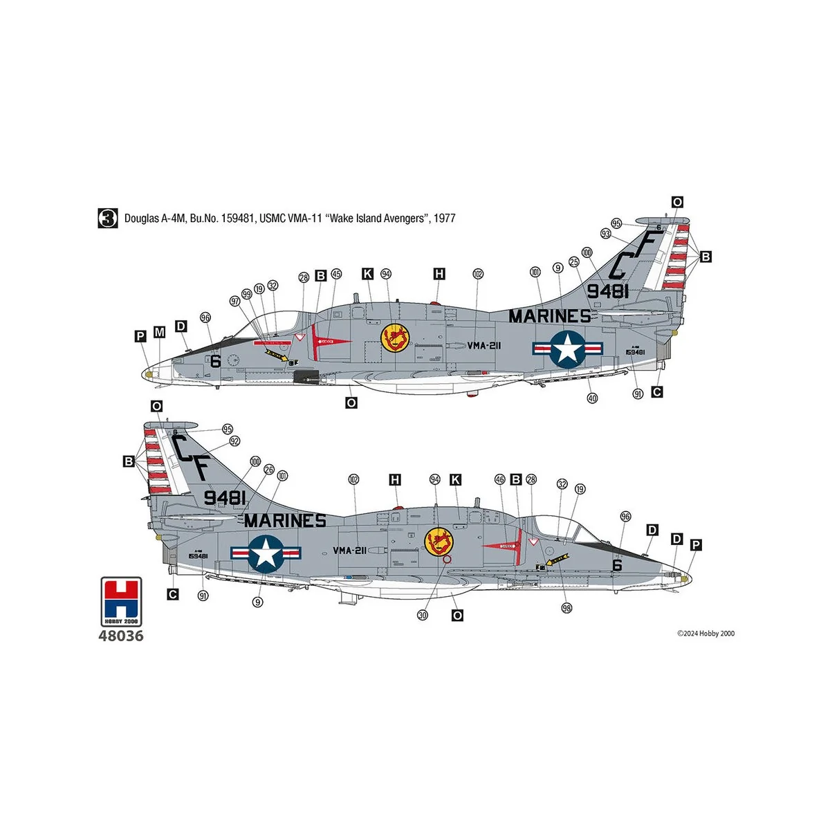 Douglas A-4M Skyhawk, 1/48 - Hobby 2000 48036