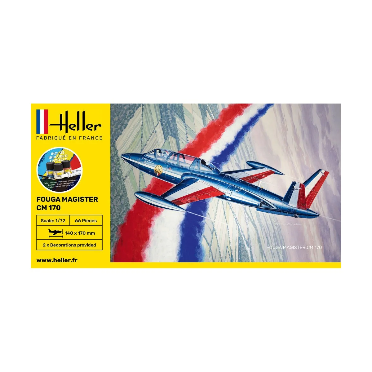 STARTER KIT Fouga Magister CM 170, 1/72 - Heller 56220