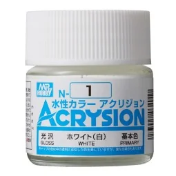 Mr Hobby -Gunze Acrysion (10 ml) White - Mr Hobby - Gunze N-001