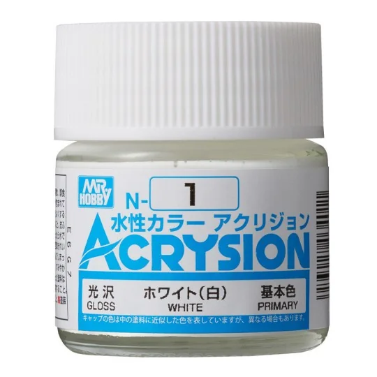 Mr Hobby -Gunze Acrysion (10 ml) White - Mr Hobby - Gunze N-001