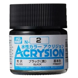 Mr Hobby -Gunze Acrysion (10 ml) Black - Mr Hobby - Gunze N-002
