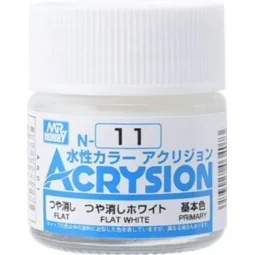 Mr Hobby -Gunze Acrysion (10 ml) Flat White - Mr Hobby - Gunze N-011