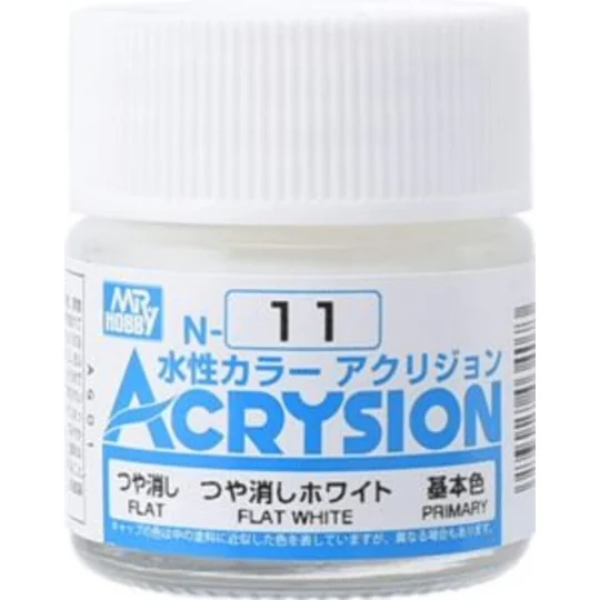 Mr Hobby -Gunze Acrysion (10 ml) Flat White - Mr Hobby - Gunze N-011