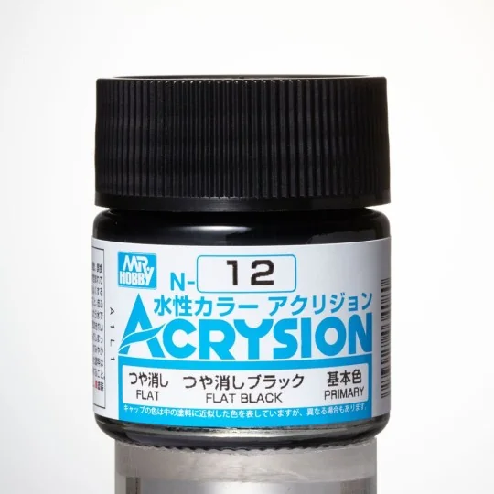 Mr Hobby -Gunze Acrysion (10 ml) Flat Black - Mr Hobby - Gunze N-012 Mr Hobby -Gunze Acrysion (10 ml) Flat Black - Mr Hobby - Gunze N-012