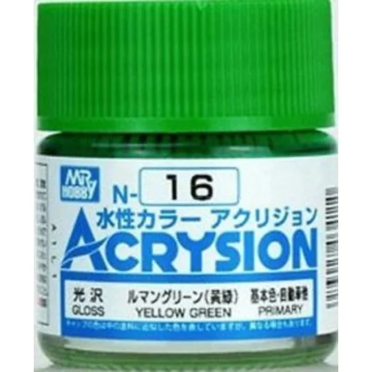 Mr Hobby -Gunze Acrysion (10 ml) Yellow Green - Mr Hobby - Gunze N-016