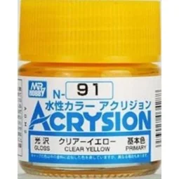 Mr Hobby -Gunze Acrysion (10 ml) Clear Yellow - Mr Hobby - Gunze N-091