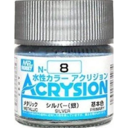 Mr Hobby -Gunze Acrysion (10 ml) Silver - Mr Hobby - Gunze N-008 Mr Hobby -Gunze Acrysion (10 ml) Silver - Mr Hobby - Gunze N-008
