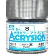 Mr Hobby -Gunze Acrysion (10 ml) Silver - Mr Hobby - Gunze N-008 Mr Hobby -Gunze Acrysion (10 ml) Silver - Mr Hobby - Gunze N-008