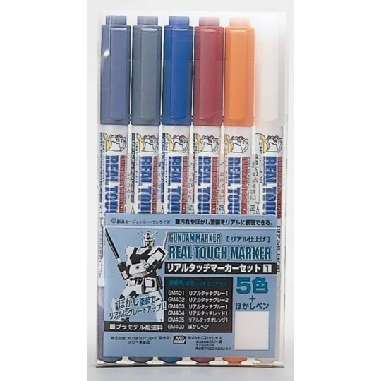Mr Hobby -Gunze Real Touch Marker Set 1 - Mr Hobby - Gunze GMS-112