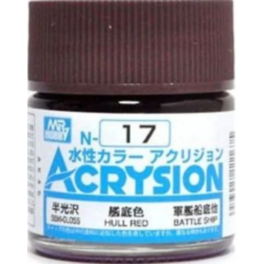 Mr Hobby -Gunze Acrysion (10 ml) Hull Red - Mr Hobby - Gunze N-017 Mr Hobby -Gunze Acrysion (10 ml) Hull Red - Mr Hobby - Gunze N-017
