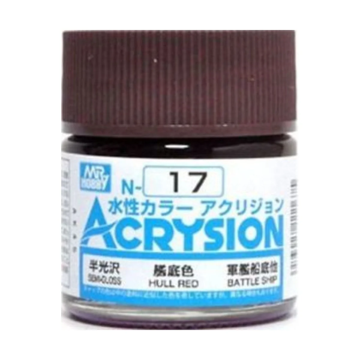 Mr Hobby -Gunze Acrysion (10 ml) Hull Red - Mr Hobby - Gunze N-017 Mr Hobby -Gunze Acrysion (10 ml) Hull Red - Mr Hobby - Gunze N-017