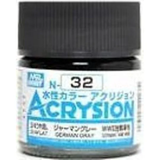 Mr Hobby -Gunze Acrysion (10 ml) German Gray - Mr Hobby - Gunze N-032