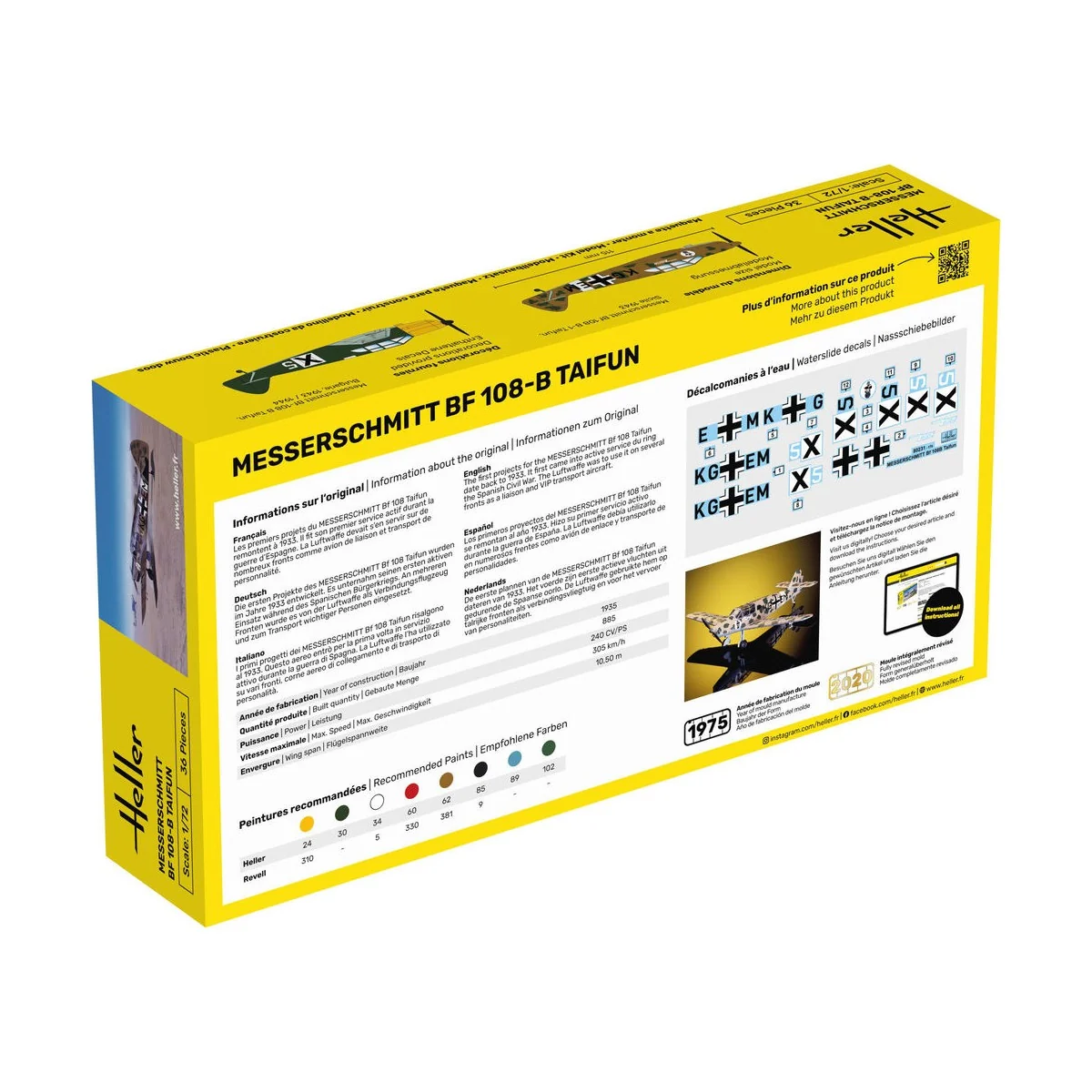 STARTER KIT Messerschmitt Bf 108 B Taifun - Heller 56231