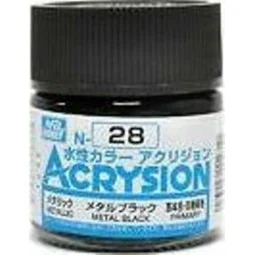 Mr Hobby -Gunze Acrysion (10 ml) Metal Black - Mr Hobby - Gunze N-028