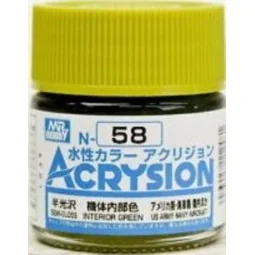 Mr Hobby -Gunze Acrysion (10 ml) Interior Green - Mr Hobby - Gunze ...