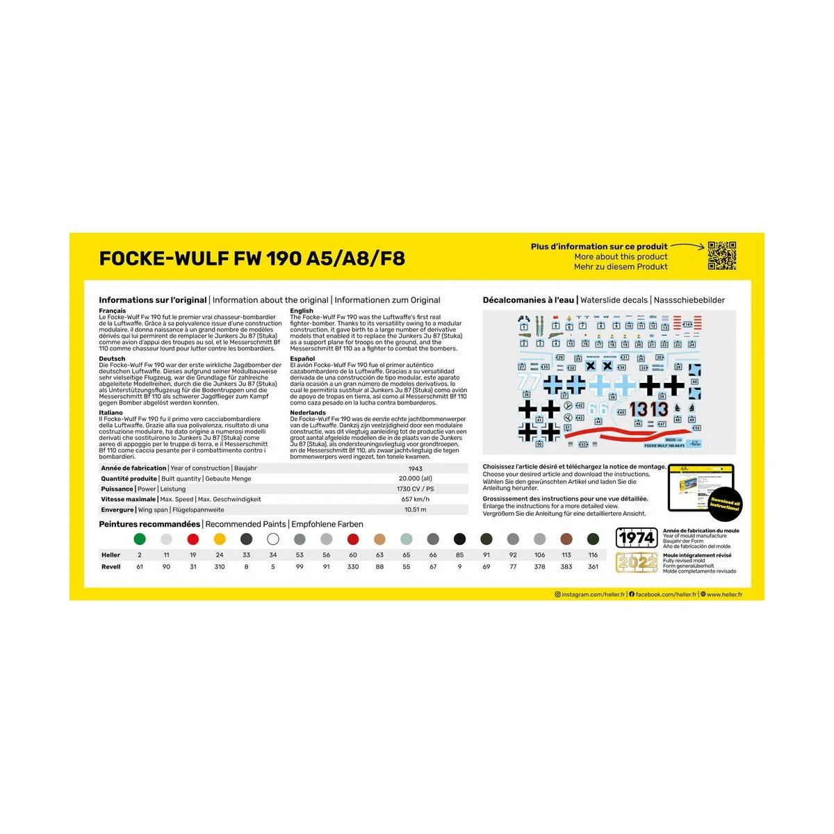 STARTER KIT FW 190 A5/A8/F8, 1/72 - Heller 56235 STARTER KIT FW 190 A5/A8/F8, 1/72 - Heller 56235