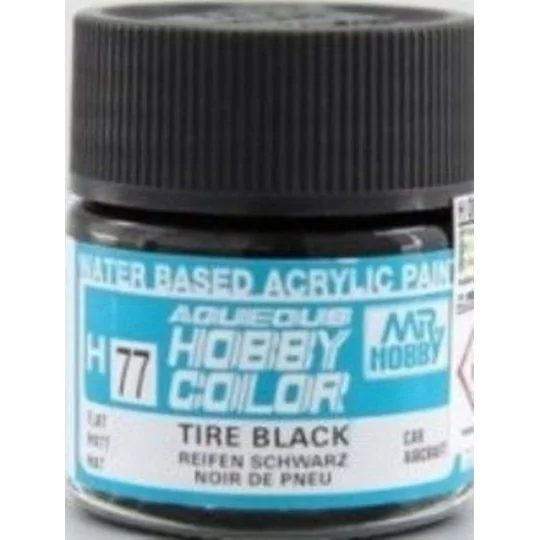 Mr Hobby -Gunze Acrysion (10 ml) Tire Black - Mr Hobby - Gunze N-077