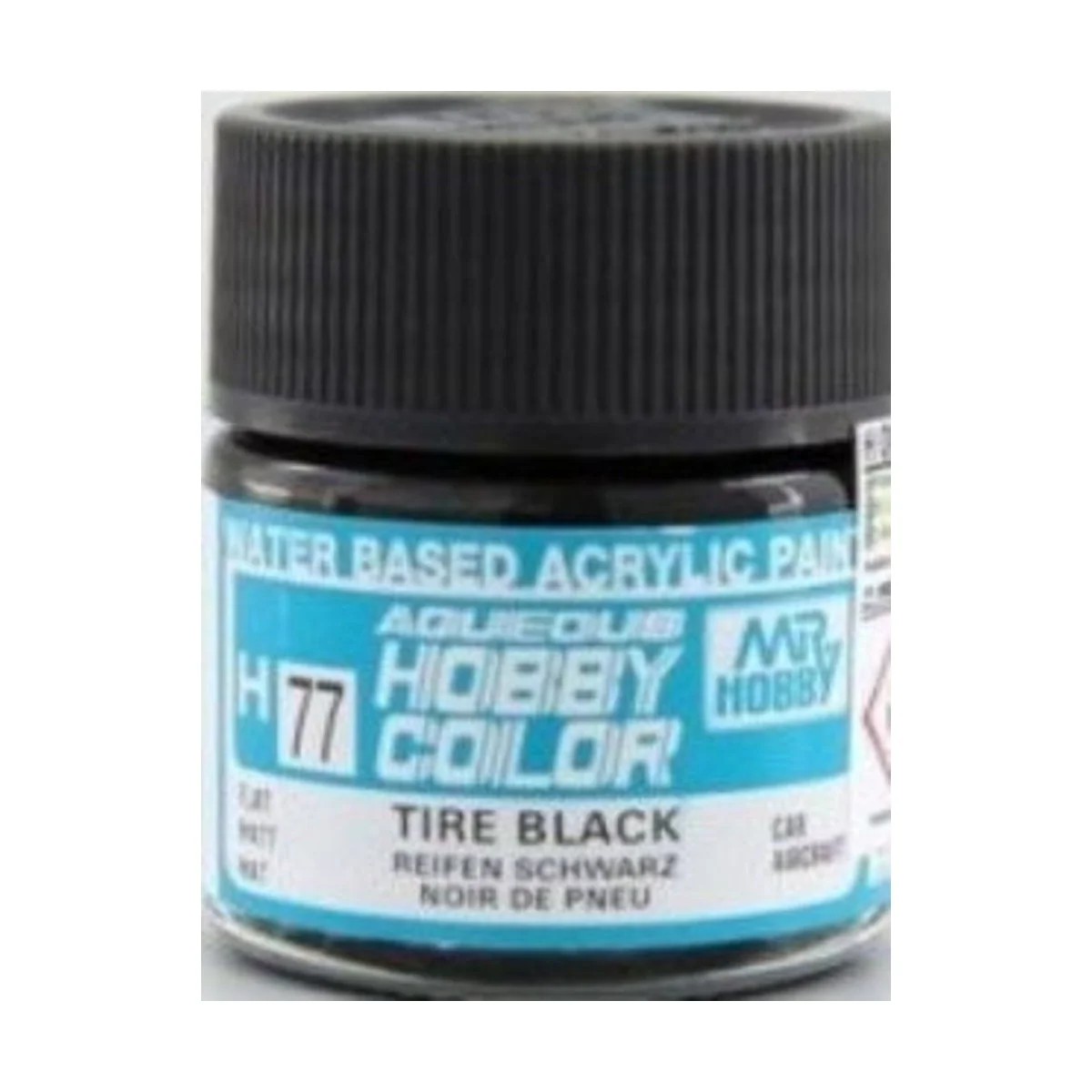 Mr Hobby -Gunze Acrysion (10 ml) Tire Black - Mr Hobby - Gunze N-077