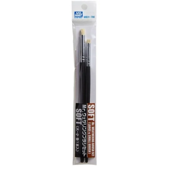 Mr Hobby -Gunze Mr. Weathering Brush Set Soft - Mr Hobby - Gunze MB-31