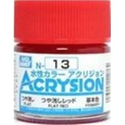 Mr Hobby -Gunze Acrysion (10 ml) Flat Red - Mr Hobby - Gunze N-013