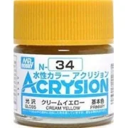Mr Hobby -Gunze Acrysion (10 ml) Cream Yellow - Mr Hobby - Gunze N-034