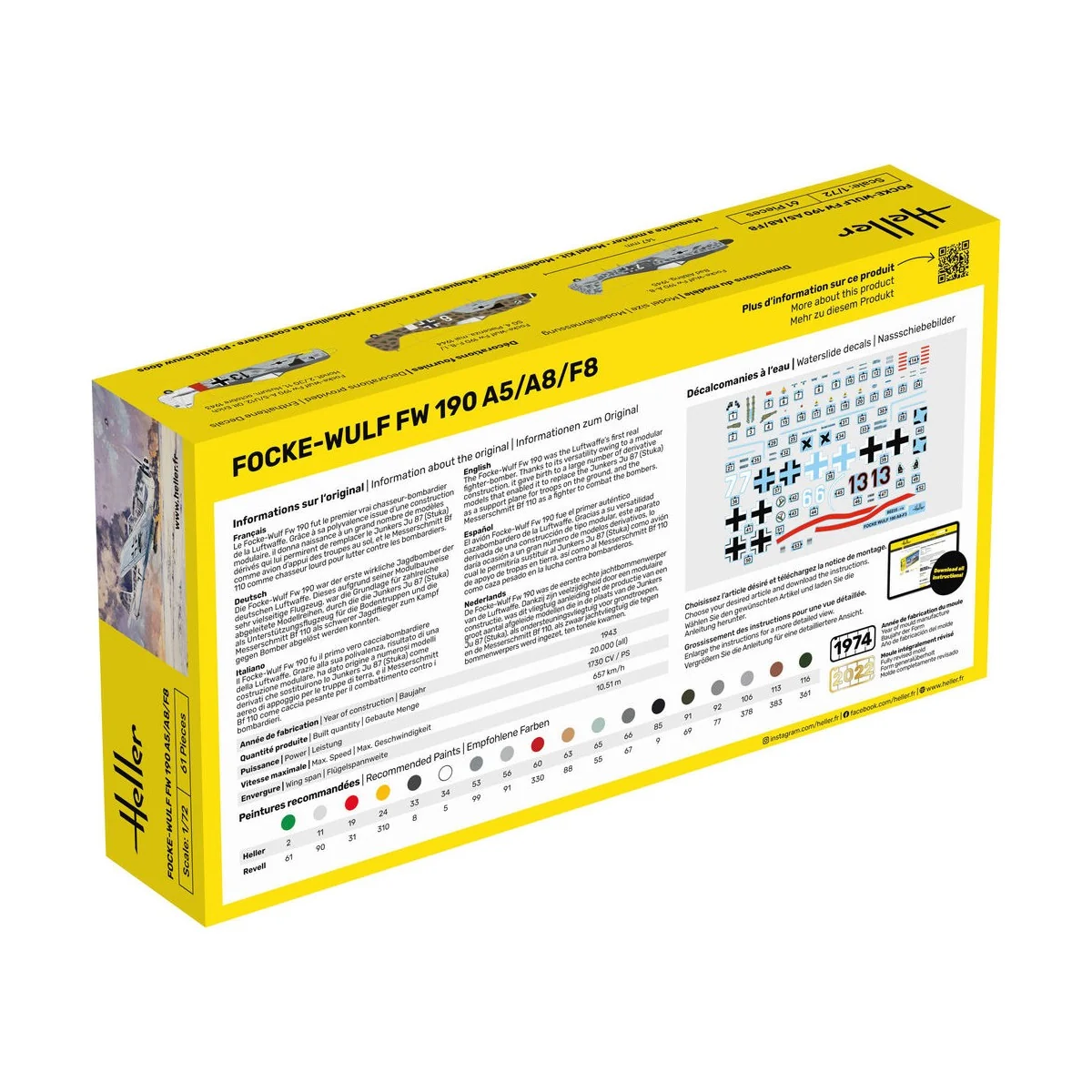 STARTER KIT FW 190 A5/A8/F8, 1/72 - Heller 56235 STARTER KIT FW 190 A5/A8/F8, 1/72 - Heller 56235