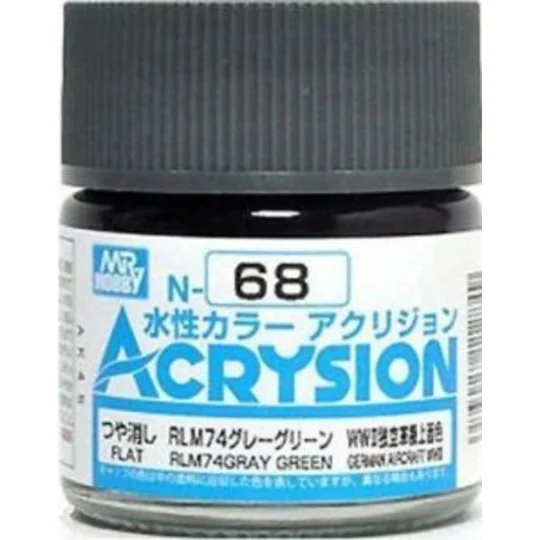 Mr Hobby -Gunze Acrysion (10 ml) RLM74 Gray Green - Mr Hobby - Gunz...