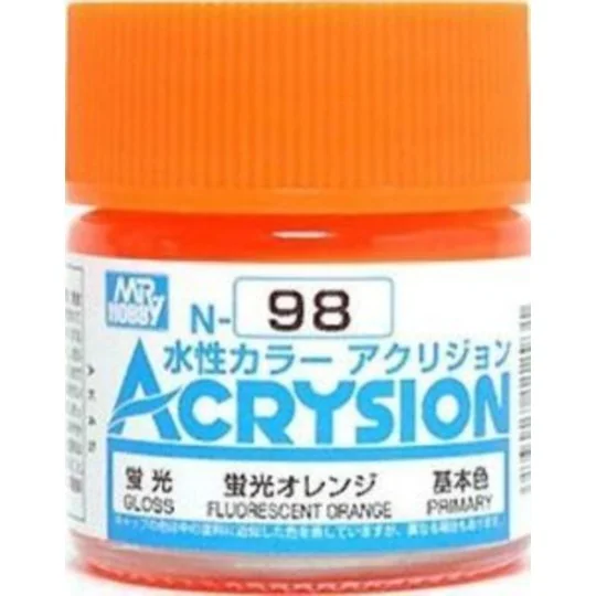 Mr Hobby -Gunze Acrysion (10 ml) Fluorescent Orange - Mr Hobby - Gu...