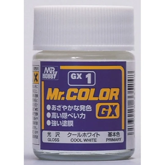 Mr Hobby -Gunze Mr. Color GX (18 ml) Cool White - Mr Hobby - Gunze ...