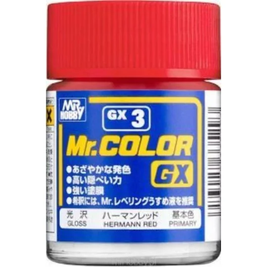 Mr Hobby -Gunze Mr. Color GX (18 ml) Harmann Red - Mr Hobby - Gunze...