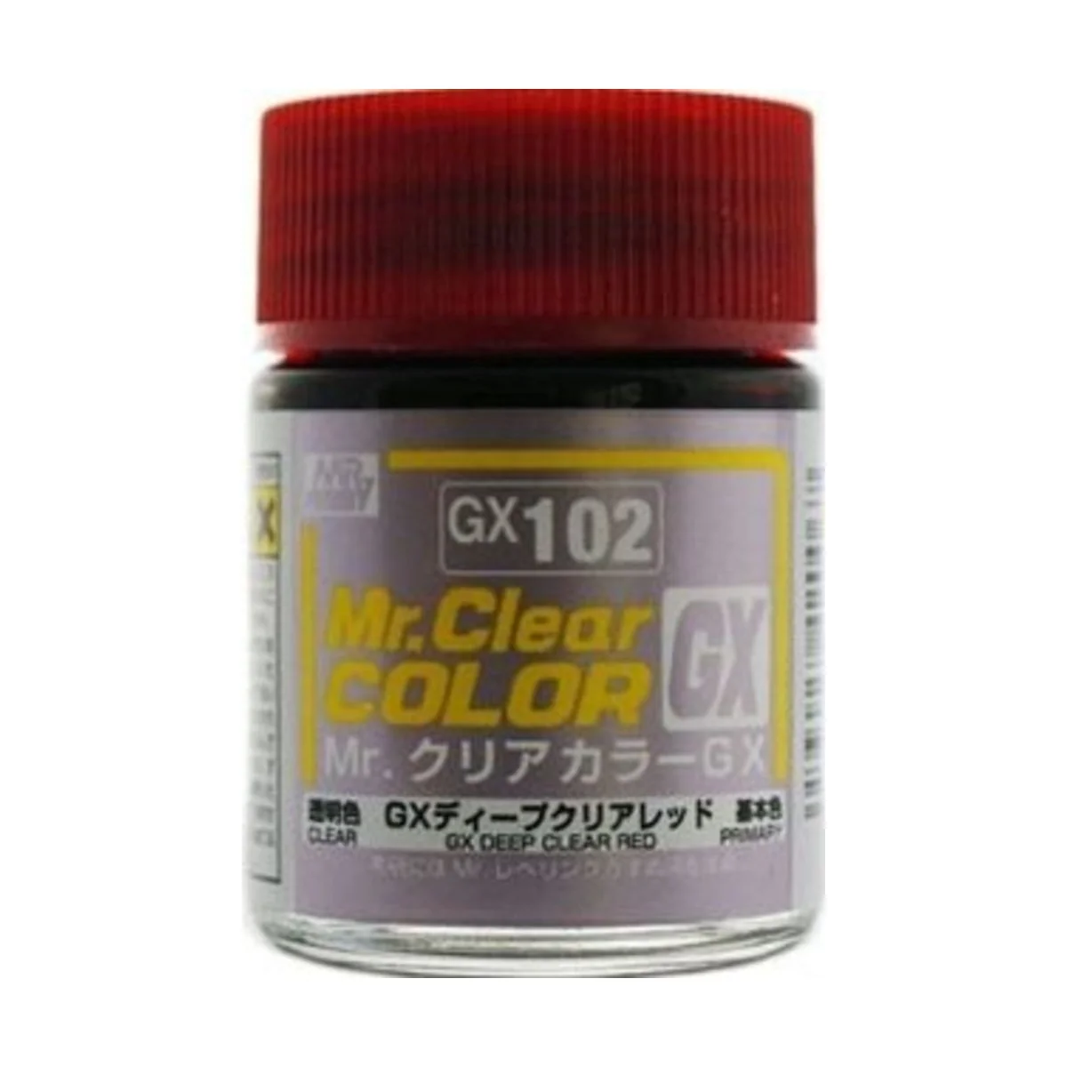 Mr Hobby -Gunze Mr. Clear Color GX (18 ml) Deep Clear Red - Mr Hobb...