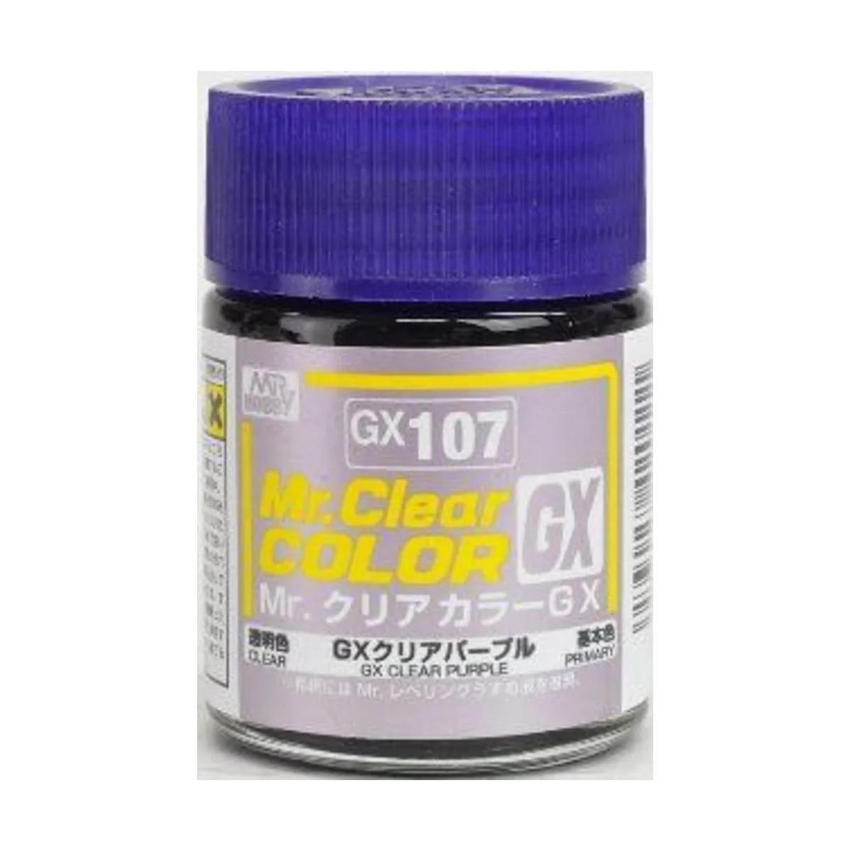 Mr Hobby -Gunze Mr. Clear Color GX (18 ml) Clear Purple - Mr Hobby ...
