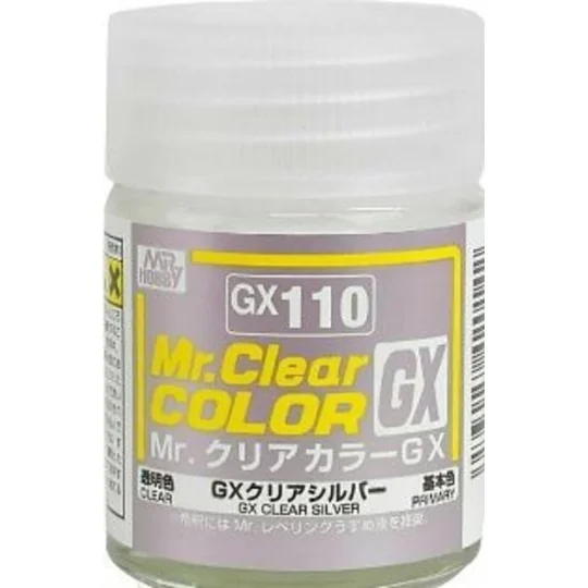 Mr Hobby -Gunze Mr. Clear Color GX (18 ml) Clear Silver - Mr Hobby ...