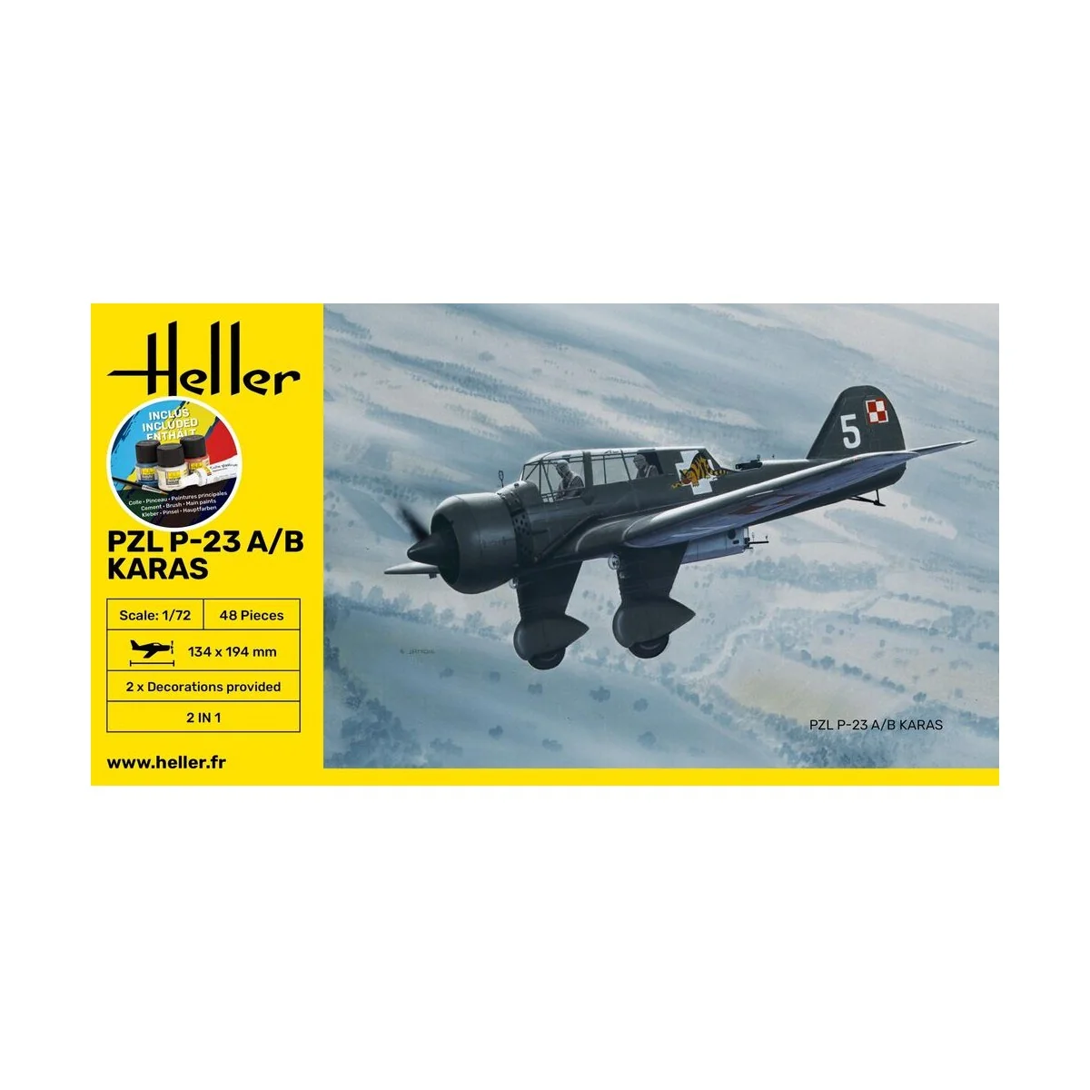 STARTER KIT PZL 23 Karas, 1/72 - Heller 56247