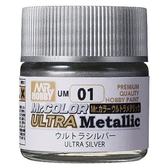 Mr Hobby -Gunze Mr. Color Ultra Metallic (10 ml) Ultra Silver - Mr ...