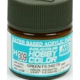 Mr Hobby -Gunze Aqueous Hobby Colors (10 ml) Green FS 34079 - Mr Ho...