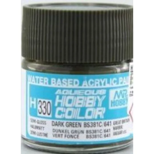 Mr Hobby -Gunze Aqueous Hobby Colors (10 ml) Dark Green BS381C/641 ...