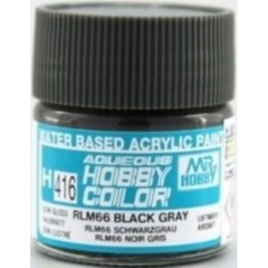 Mr Hobby -Gunze Aqueous Hobby Colors (10 ml) RLM66 Black Gray - Mr ...