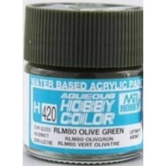 Mr Hobby -Gunze Aqueous Hobby Colors (10 ml) RLM80 Olive Green - Mr...
