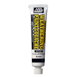 Mr Hobby -Gunze WATER-BASED WEATHERING PAINT GOUACHE BASIC BLACK - ...