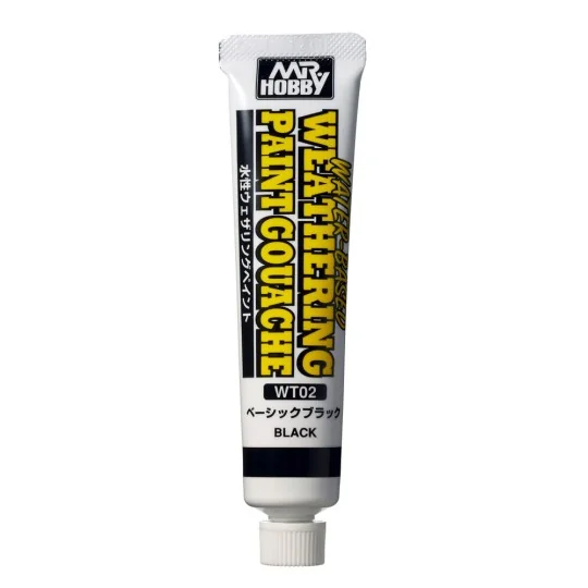 Mr Hobby -Gunze WATER-BASED WEATHERING PAINT GOUACHE BASIC BLACK - ...