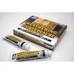 Mr Hobby -Gunze WATER-BASED WEATHERING PAINT GOUACHE 6 Color Set - ...