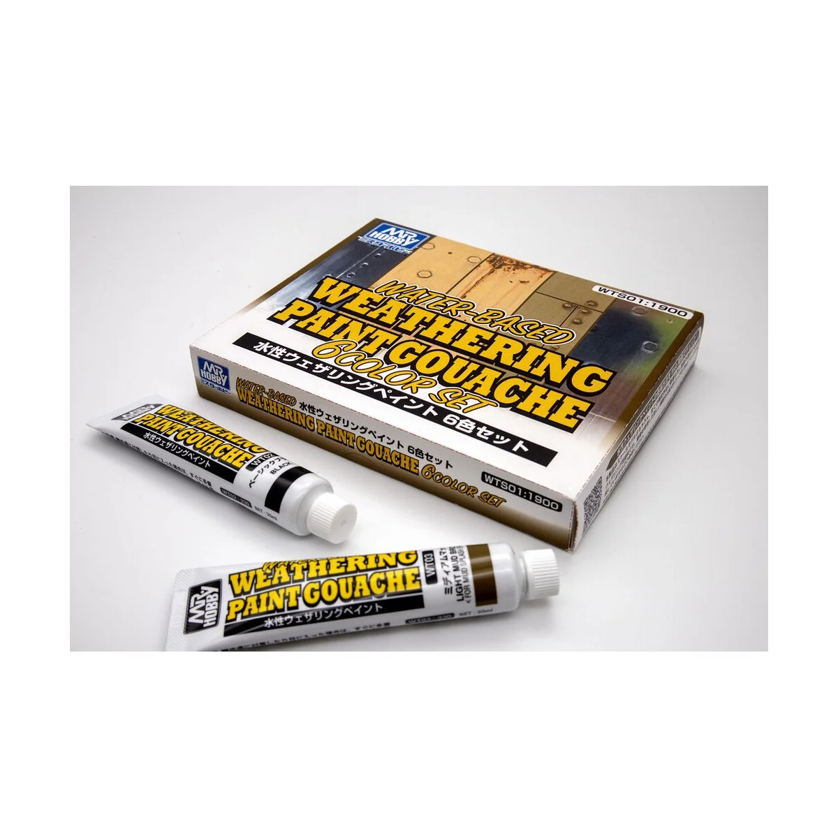 Mr Hobby -Gunze WATER-BASED WEATHERING PAINT GOUACHE 6 Color Set - ...