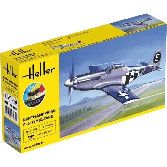 STARTER KIT P-51 Mustang, 1/72 - Heller 56268 STARTER KIT P-51 Mustang, 1/72 - Heller 56268
