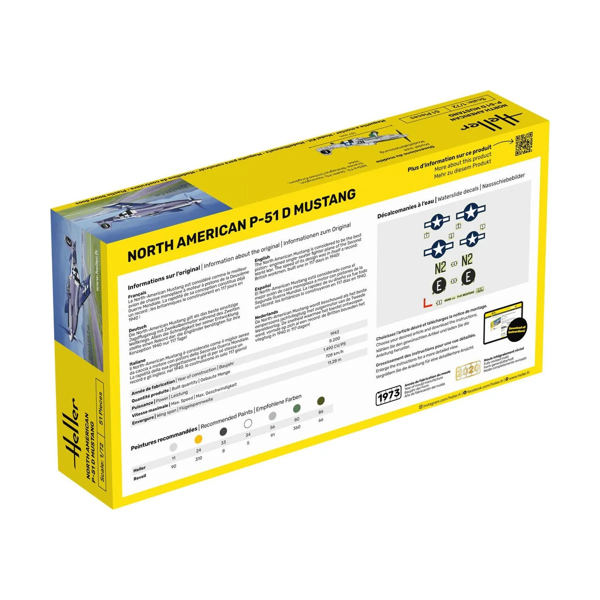 STARTER KIT P-51 Mustang, 1/72 - Heller 56268 STARTER KIT P-51 Mustang, 1/72 - Heller 56268