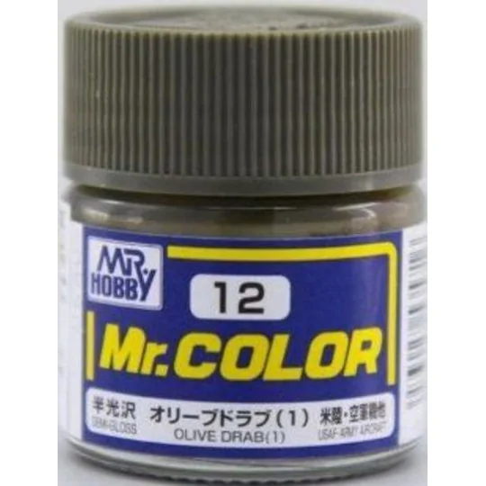 Mr Hobby -Gunze Mr. Color (10 ml) Olive Drab (1) - Mr Hobby - Gunze...