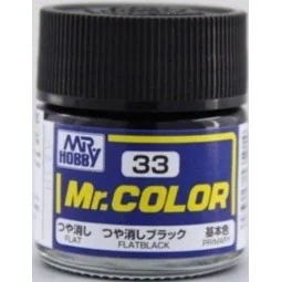 Mr Hobby -Gunze Mr. Color (10 ml) Flat Black - Mr Hobby - Gunze C-033