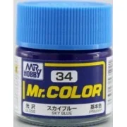 Mr Hobby -Gunze Mr. Color (10 ml) Sky Blue - Mr Hobby - Gunze C-034