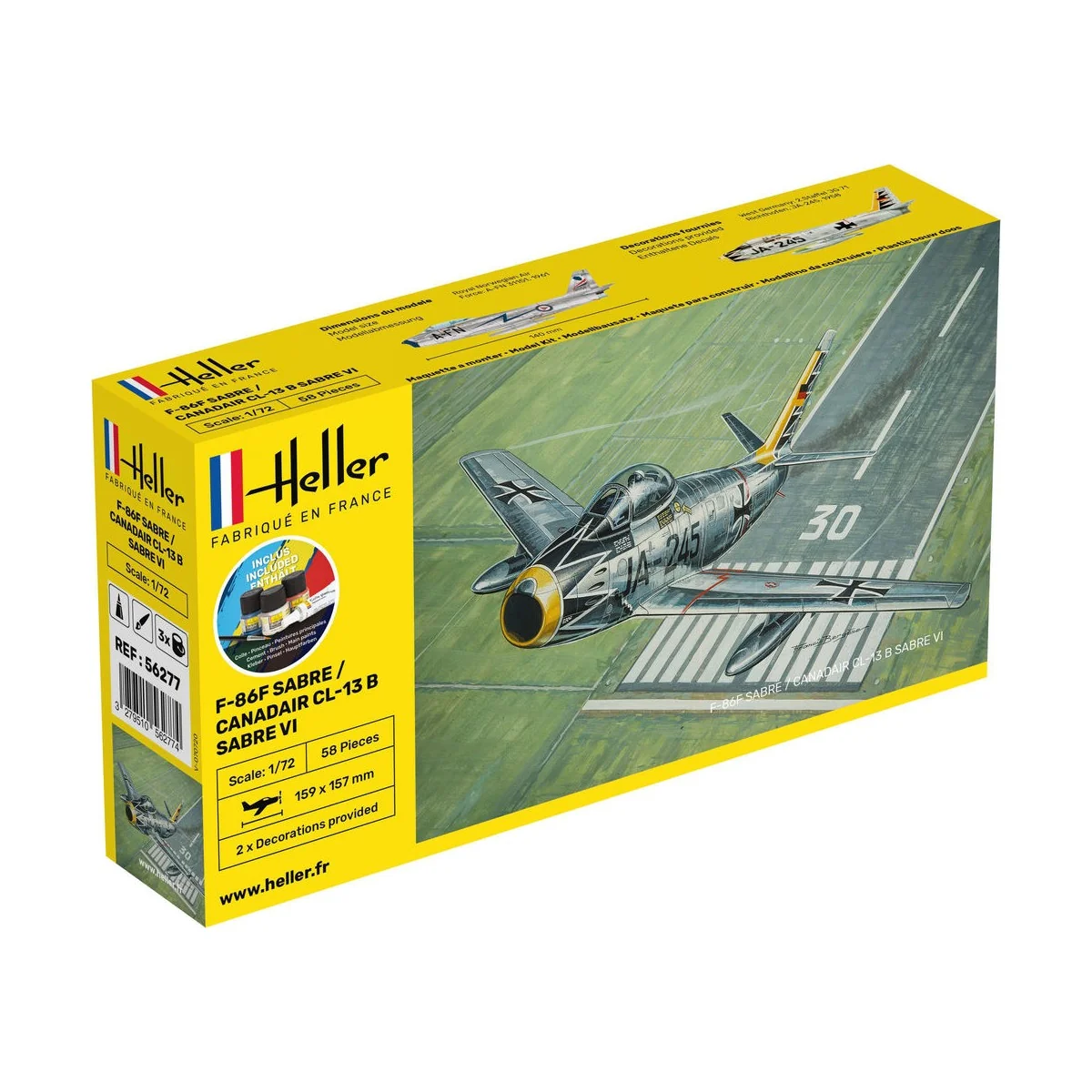 STARTER KIT F-86F Sabre / Canadair CL-13 B Sabre VI, 1/72 - Heller ...